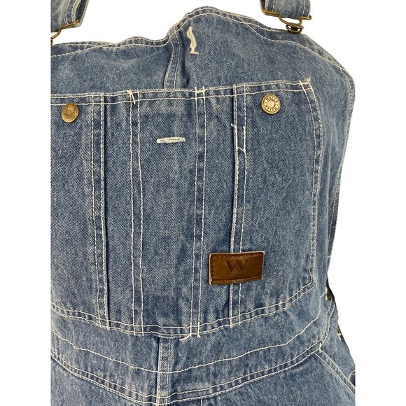 Walls Womens Blue Denim Overalls Relaxed Fit Adjustable Straps Workwear Sz 40x34 - Picture 7 of 13